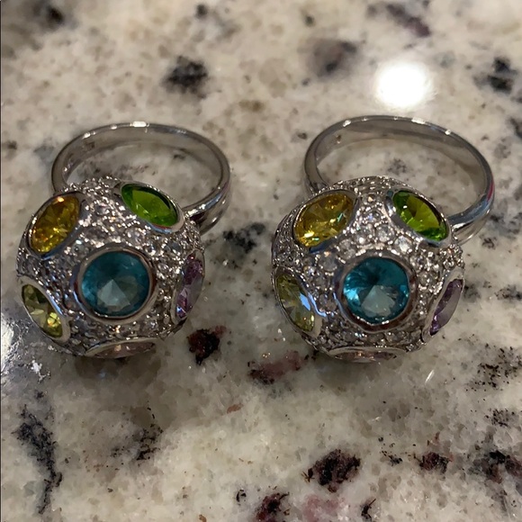 Silver Ball Stone Rings - Picture 9 of 16